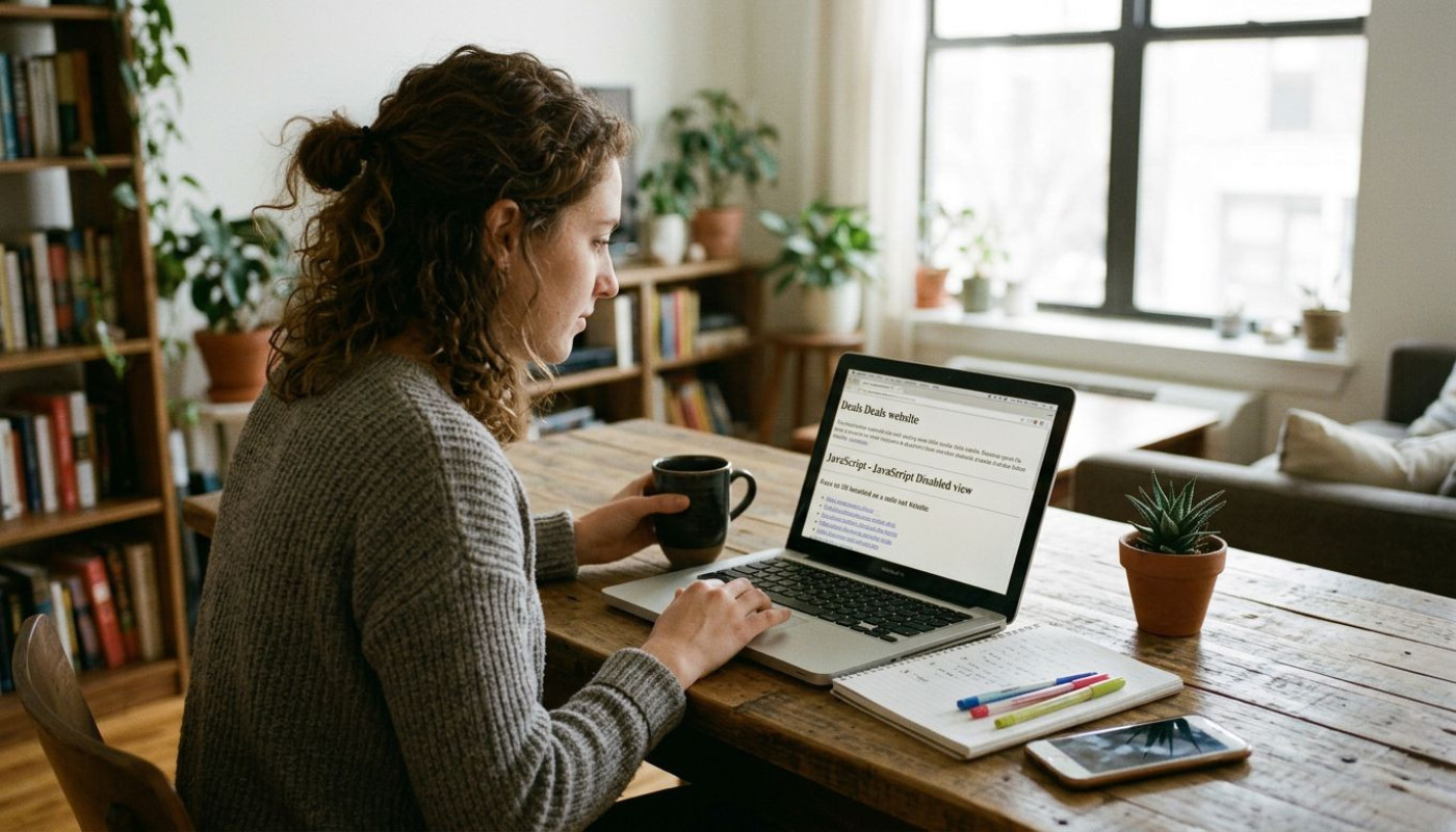 Comment naviguer sur un site de bons plans sans JavaScript activé ?
